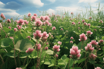 champ de tréfle hybride