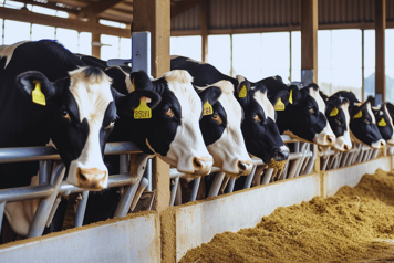 troupeau de vaches degustant du fourrage