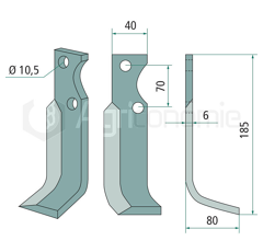 Klinge Rechts 185 X 40 X 6 Mm Fur Frase Goldoni 14191 Kein Original Ersatzteil Agriqo