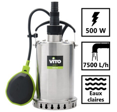 Pompe D Evacuation 500w Eau Claire Inox Vide Piscine Eau De Pluie Agriconomie